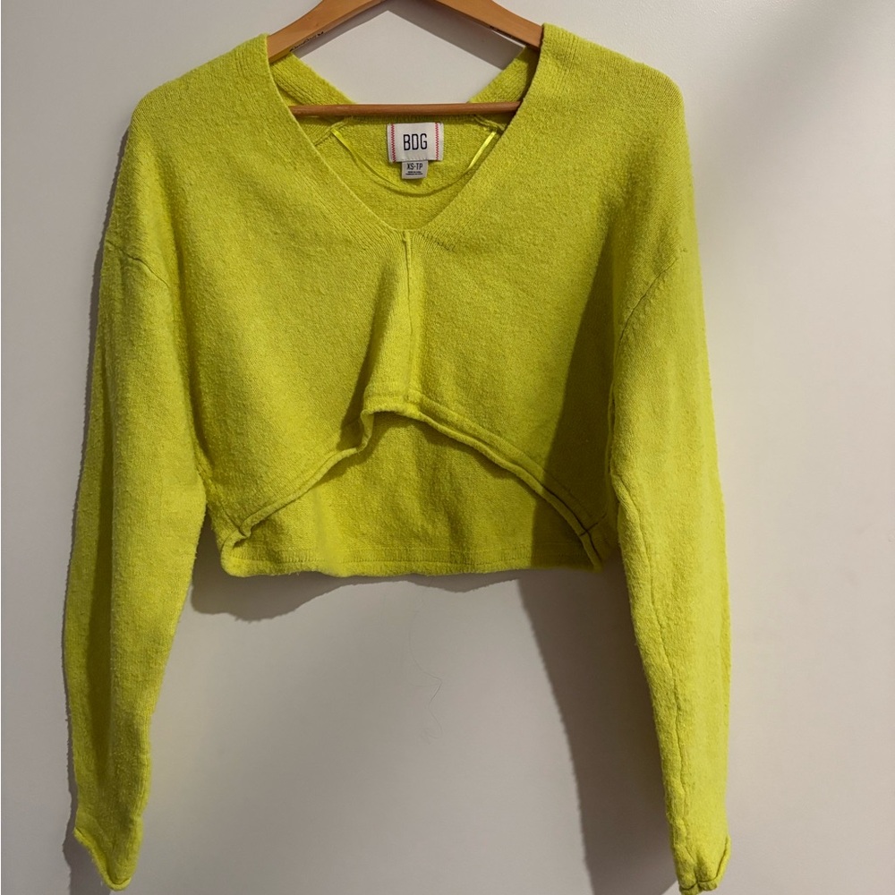 BDG Neon Yellow Cropped Sweater